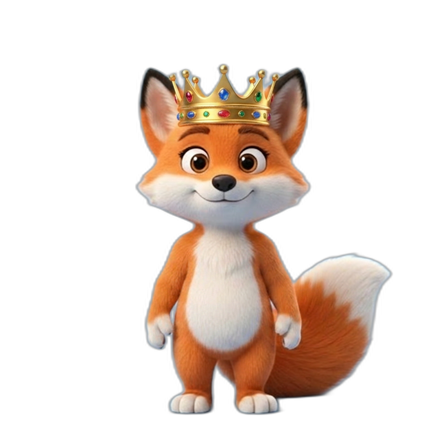 Renard avec une couronne