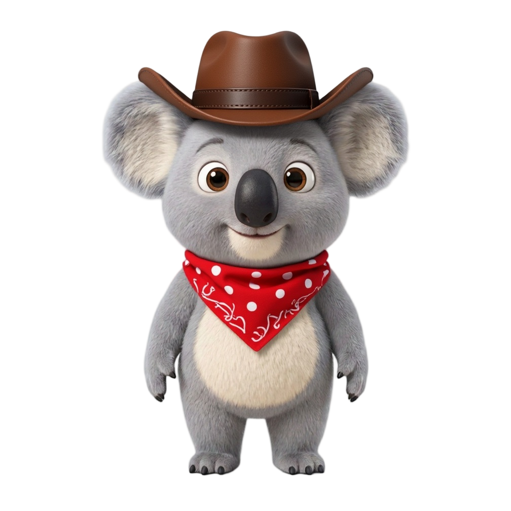 Koala en tenue de cow-boy