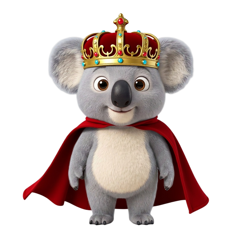 Koala en tenue royale