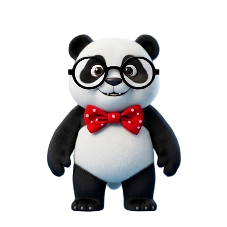 Panda en tenue d'intello